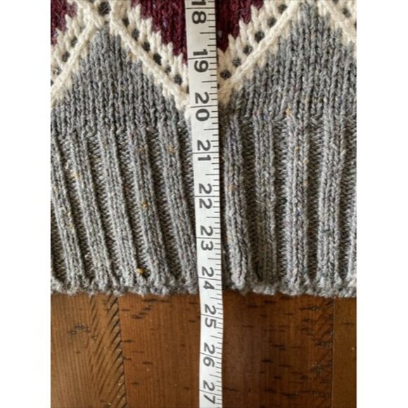 Silk Collection Ladies Argyle Vest Gray & Burgundy Size Medium - Picture 7 of 7